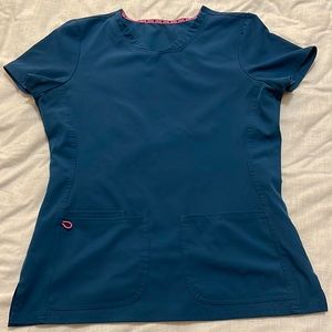 teal blue scrub top size medium